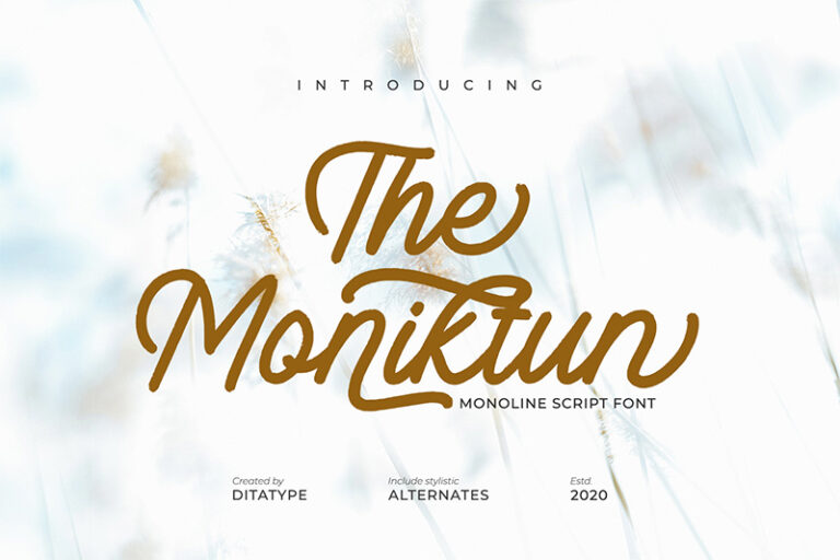 Preview image of The Moniktun-Monoline Script Font